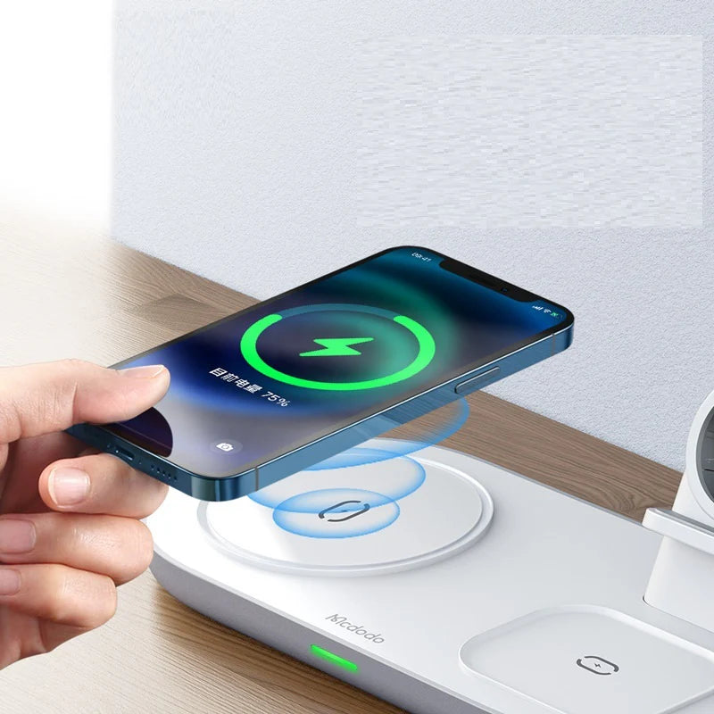 Spacecraft Series Desktop Magnetic Three-in-one Wireless Charger Vertical Charging Desktop Storage Bracket